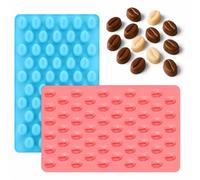2 mini stampi a forma di chicchi di caffè, cioccolato, zucchero e caramelle | Stampo per caramelle a forma di chicco di caffè, mini stampo in silicone per uso alimentare, per decorazione torte