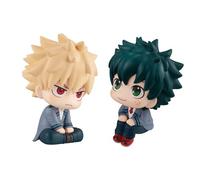 2 mini statuette Anime MHA - 10 cm Midoriya Izuku Look Up Figure, Bakugou Katsuki Look Up Figure Statue Cake Topper Figurine Dashboard Ornamenti Fan Regalo