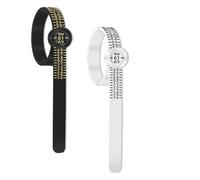 2 misuratori di misura dell'anello con lente di ingrandimento, misuratore graduato, in bianco e nero, riutilizzabile per misurare la circonferenza delle dita, misuratore di misura per gioielli per