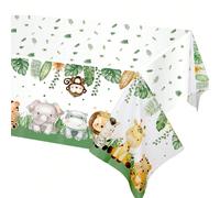 2 misure: 274*137cm/180*108cm - Tovaglie con motivi della giungla, tovaglie con animali selvatici, decorazioni per festa di nascità, forniture per feste di compleanno a tema jungle, accessori per gioc