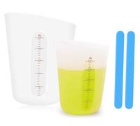 2 misurini da 500 ml/250 ml, misurino per resina, misuratori in silicone, con 2 bastoncini in silicone, in resina epossidica, con scala