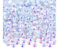 2 mm-6 mm rotondi non hotfix glitter Bling manicure strass argento resina flatback strass colla su perline nail art gemme per unghie fai da te-bianco AB-4,0 mm 2000 pezzi