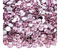 2 mm-6 mm rotondi non hotfix glitter Bling manicure strass argento resina flatback strass colla su perline nail art unghie gemme fai da te-rosa chiaro-4,0 mm 2000 pezzi