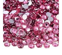 2 mm-6 mm rotondi non hotfix glitter Bling manicure strass argento resina flatback strass colla su perline nail art unghie gemme fai da te-dk rosa-4,0 mm 2000 pezzi