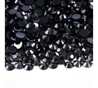 2 mm-6 mm rotondi non hotfix glitter Bling manicure strass argento resina flatback strass colla su perline nail art unghie gemme fai da te-nero jet-4,0 mm 2000 pezzi