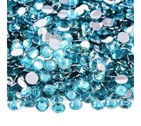 2 mm-6 mm rotondi non hotfix glitter Bling manicure strass argento resina flatback strass colla su perline nail art unghie gemme fai da te-acquamarina-4,0 mm 2000 pezzi