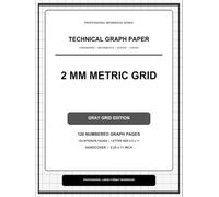 2 mm Metric Grid Technical Graph Paper Notebook - Gray Grid Edition: 8.25 x 11 Large-Format Engineering, Mathematics, Science and Design Hardcover Workbook | 124 Pages
