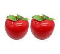 2 modelli di frutta in schiuma simulata per decorazione domestica, oggetti di scena e per la prima istruzione per esporre mobili con melograni in polipropilene fatti a mano (rosso)