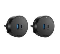 2 Moduli GONEO USB-A E USB-C PD 20W Neri Per Power Track | 2 Porte Per Modulo, Ricarica Rapida, 5V 3A, 9V 2,22A, 12V 1,67A, Ghiera ON/OFF, Pulsante Di Sblocco, Brevettato