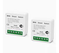 2 moduli per interruttore della luce intelligente, mini interruttore WiFi fai da te con Bluetooth, modulo da incasso per luce, controllo remoto tramite app Smart Life Tuya, compatibile con Alexa Echo