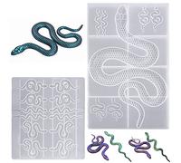 2 moldes de resina epoxi de serpiente, AFUNTA, molde de silicona para pendientes, molde de fundición con forma de serpiente, molde de para manualidades, pendientes de mujer, suministros de joyería