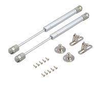 2 molle a gas 200N, 2 cerniere per ante di armadietti, sollevabili, con molla a gas, supporto per barra di appoggio per armadietti da cucina, pressione 100/200 N (200 N)