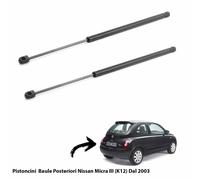 2 MOLLE A GAS PISTONCINI PORTELONE BAGAGLI PER NISSAN MICRA III (K12) 2003