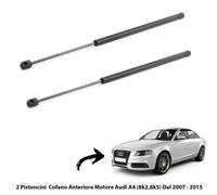 2 MOLLE A GAS PISTONI PISTONCINI COFANO MOTORE AUDI A4 (8K2,8K5) 2007