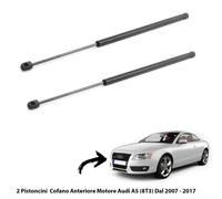 2 MOLLE A GAS PISTONI PISTONCINI COFANO MOTORE AUDI A5 (8T3) 2007