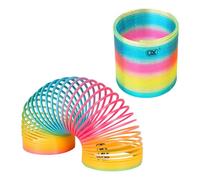 2 Molle Magiche Giganti Arcobaleno forma di piuma arcobaleno anelli a molla multicolori classico magico ottimo regalo divertente e attraente Pasqua Regali Borse per Feste premi pensierino per la calza