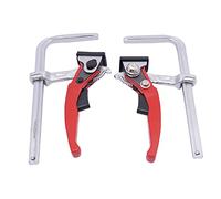 2 morsetti a leva per binari di guida, Ø 160 mm, morsetto in acciaio, per levigatura e taglio nella lavorazione del legno e progetti fai da te