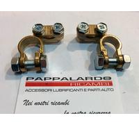 2 MORSETTI CAVI BATTERIA AUTO COPPIA MORSETTI POSITIVO + NEGATIVO