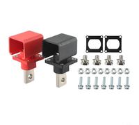 2 morsetti di collegamento per batteria al litio in ottone, 300 A/400 A, terminali in rame ad alta corrente, per armadio IP67 V0, ignifugo rosso/nero M10, montaggio (300 A)