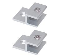 2 morsetti in vetro a forma di H con bracci di serraggio ispessiti, in lega di alluminio resistente morsetto clip a specchio da parete (7-9 mm)
