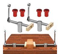 2 morsetti per banco da lavoro da tavolo con 4 cani da panchina, clip da scrivania per la lavorazione del legno, fermaporta per panca e morsetti rapidi per foro per cani da 19 mm/20 mm (20 mm rosso)