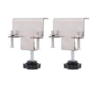 2 morsetti universali per armadietti, in acciaio inox, antiscivolo, per l'installazione frontale dei cassetti, per un posizionamento accurato della lavorazione del legno (argento)