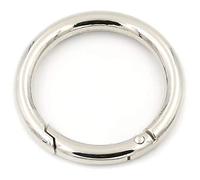 2 moschettoni a scatto rotondi, a molla, portachiavi a molla per fibbie ad anello, Silver, 38 mm