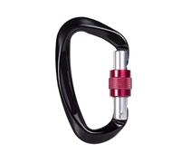 2 moschettoni da 25KN con chiusura a vite for ingresso arrampicata pesante, tipo D, adatti for strumenti di sopravvivenza for lavori aerei(Black)