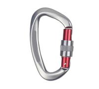 2 moschettoni da 25KN con chiusura a vite for ingresso arrampicata pesante, tipo D, adatti for strumenti di sopravvivenza for lavori aerei(Silver)