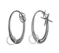 2 moschettoni Y2k a forma di stella, extra large, in argento lucido, con moschettone, con moschettone, gancio a scatto, accessorio per chiavi dell'auto, borse, zaini, borse e ciondoli