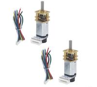 2 motori a trasmissione DC 6 V per GA12 N20 con encoder, ingranaggi in metallo, coppia elevata, silenzioso, albero a D da 3 mm, ricambio per modelli RC fai da te, robot, auto, moduli, aerei, ottone
