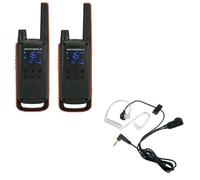 2 Motorola Talkabout T82 e 2 auricolari Bodyguard Confezione di 2 Motorola Talkabout T82, una grande aggiunta alle vostre avventure, con 2 cuffie