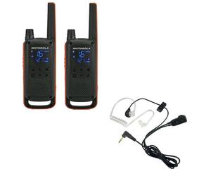 2 Motorola Talkabout T82 e 2 auricolari Bodyguard Confezione di 2 Motorola Talkabout T82, una grande aggiunta alle vostre avventure, con 2 cuffie
