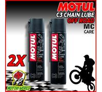 2 MOTUL C3 CHAIN LUBE OFF ROAD GRASSO SPRAY CATENA MOTO FUORI STRADA CROSS 400ml