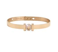 2 Much Jewels Bracciale Componibile Donna in Acciaio Inox Rose Gold - Base Rigida con Charm Lettera, Iniziale Nome, con Zirconi Rose Gold - Idea Regalo (lettera O)