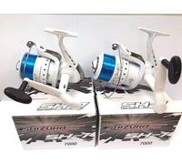 2 mulinelli SHIZUKA SK7 70 Sea Large LINEAFFE da pesca da spiaggia con filo bianco