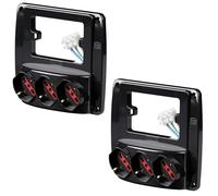 2 Multiprese da parete con 3 prese schuko/bipasso 10A 16A, nero, ultrapiatta e universale, si adatta a qualsiasi serie di placche installate, composta da 3 prese schuko, ciabatta a muro da 3 posti