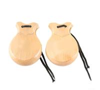 2 nacchere spagnole, nacchere di danza flamenco, realizzate in legno massello, forti e robuste, con lisce e senza sbavature, per lezioni di musica (legno)