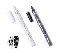 2 Nail Care Pen Penne per Smalti per Unghie Pennelli per Graffiti Fai da Te per Nail Art Set Unghie Adatti per Pittura Fine Linee Astratte e Motivi Complessi Bianco e Nero