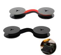 2 nastri a inchiostro per macchina da scrivere compatibili con Olivetti Lettera, nastro per macchina da scrivere meccanica, lunghezza 8 metri, diametro 52 mm, nero, rosso e nero, per macchina da