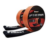 2 nastri di sollevamento premium da 5,1 x 9,1 m, capacità 8,527,5 kg, robusto cinturino in nylon per sollevamento, cinghie in poliestere a 2 strati Twist-Eye, protezione albero, imbracatura, argano