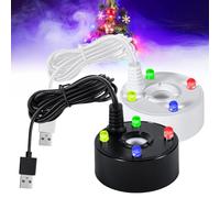 2 nebulizzatori a ultrasuoni, mini macchina per nebbia, generatore di nebbia, spruzzatore ad ultrasuoni con 4 luci colorate, nebulizzatore per fontane, piscina, acquari, 5 V, USB