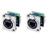 2 - Neutrik NE8FDP Ethercon Cat5 RJ45 alimentazione/passaggio attraverso jack da pannello serie D