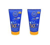 (2) NIVEA CREMA SOLARE SPF 50+ PER BAMBINI-PROTEZIONE E CURA 2X50ML VENDITORE UE