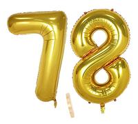 2 Numero di Palloncini 78, Numeri 78 Anni Compleanno Decorazioni Oro Maschio Bambino Uomo Donna Ragazzo,XXXL 100cm Gigante Foil Elio Palloncino Gonfiabile Balloons Happy Birthday Matrimonio Festa