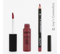 2 NYX Soft Matte Lip Cream 32 ROME + Matita Labbra Slim 809 MAHOGANY Set Joy's