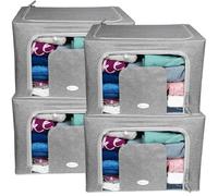 [2 o 4] Scatole armadio 50x40x33 cm Tessuto GRIGIO con Capacità 66 Litri - 1792