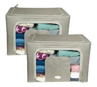 [2 o 4 Scatole per armadio] in Tessuto BEIGE 50x40x33cm da 66 L. - 1792