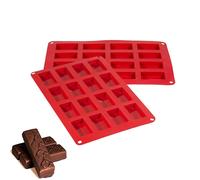 [2 o 4] STAMPI SILICONE PER DOLCI FORMATO 16 CIOCCOLATINI ROSSO 30,5x18x1 RO018