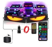2 occhi LED da 12 x 59,5 cm per camion, Devil Eyes LED per auto, display fai da te, schermo morbido, pannello a matrice programmabile, segnale luminoso Smart App Bluetooth USB 5 V